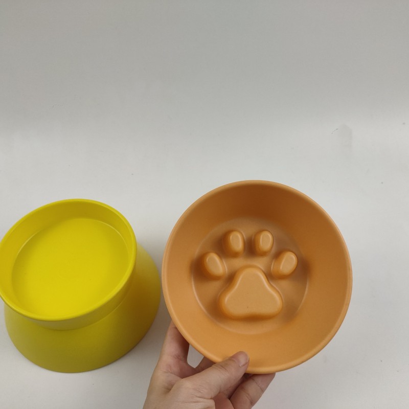 Bamboo Fiber Melamine Elevated Pet Bowl Kanggo Cat Dog Feed