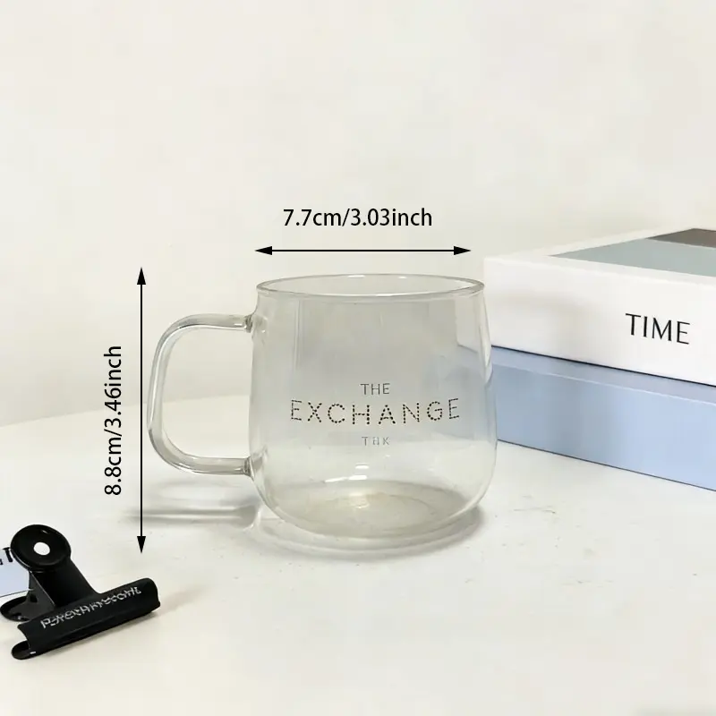 Mug Kaca Bentuk Telur Kustom karo Gagang