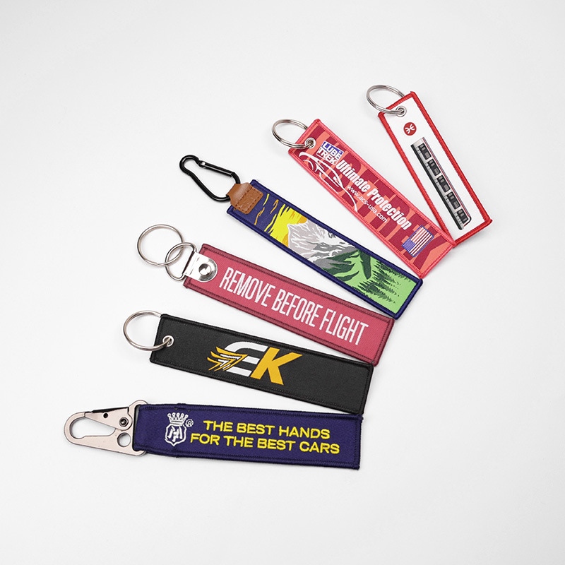 Gantungan Kunci Kain Bordir Custom Kanthi Snap Hook