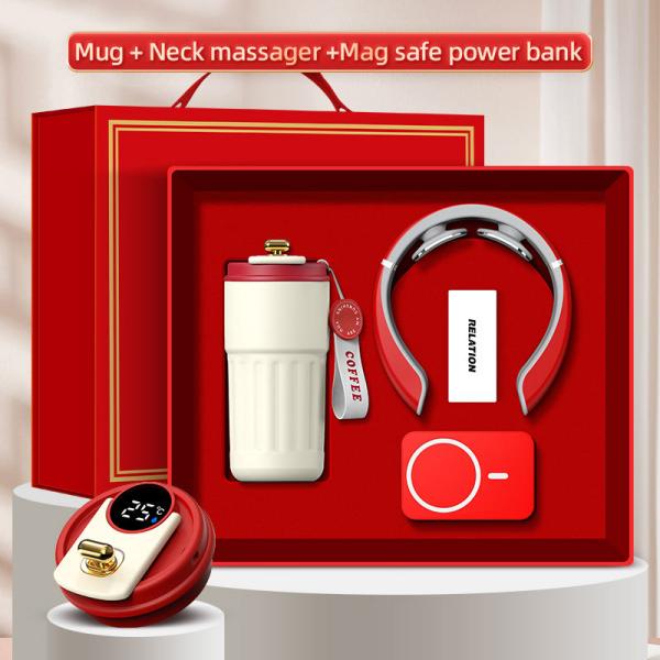 Logo Kustom 3-in-1 Gift Box Mug Massager Power Bank