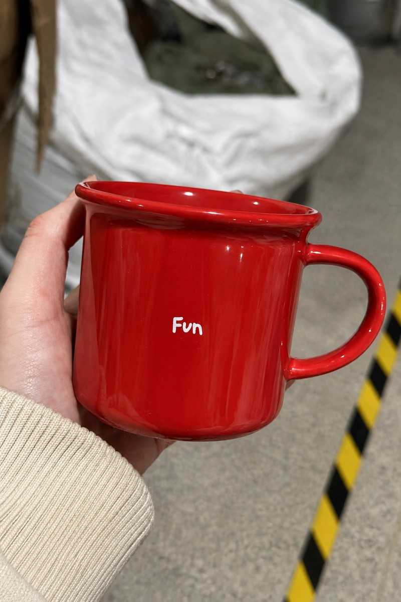 Mug Kopi Keramik Gaya Enamel Abang