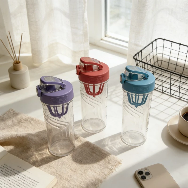 Dopamine Series Transparent Straight Neck Plastic Water Bottle