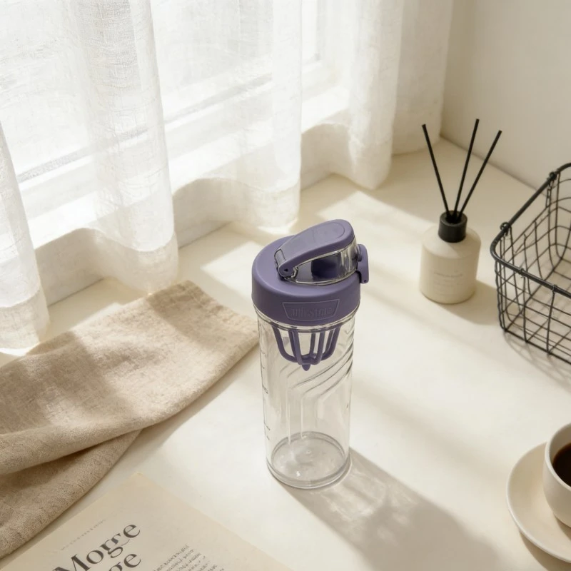 Dopamine Series Transparent Straight Neck Plastic Water Bottle