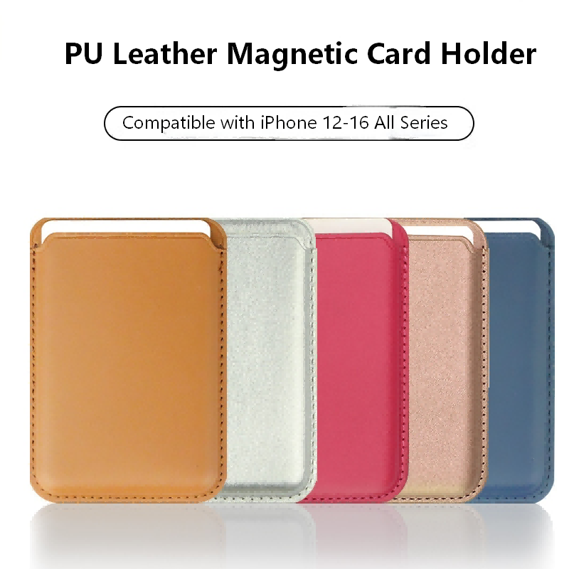 MagSafe Kompatibel PU Kulit Pemegang Kartu Magnetik