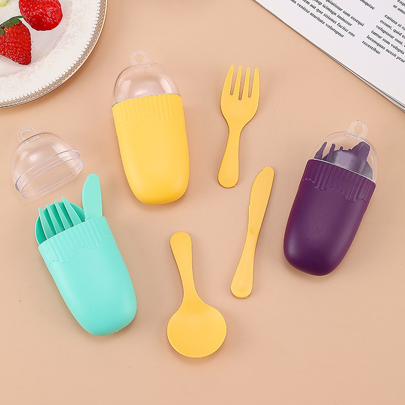 PP Portable Kids Cutlery Set Kanthi Storage Case