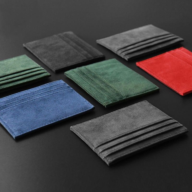 Suede Card Holder Slim Credit Card Dompet